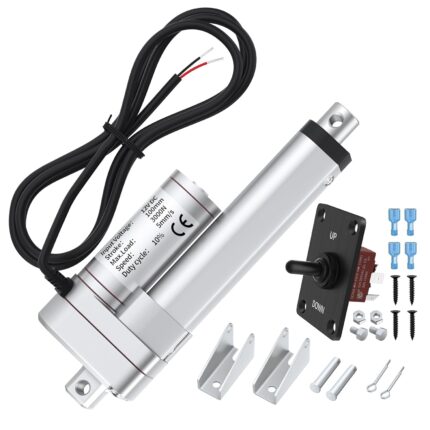 5mm/s 12V 660lbs Linear Actuator 4 Inch Stroke & Heavy Duty Waterproof Electric Piston Actuator for Automation in RV, Window and Car with Reverse Polarity Controller
