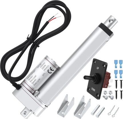 12V Linear Actuator High Speed 14mm/s Linear Motion Actuator 220lb/1000N Electric Actuator 12 Volt IP54 Waterproof Linear Actuator 6 inch with Switch